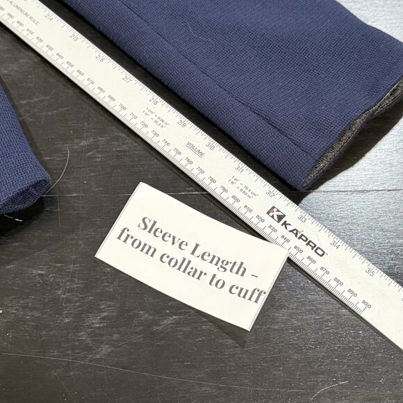 41 Hawthorn Navy Blue Knit One Button Blazer Jacket Elbow Patches Women size XL - Picture 11 of 13